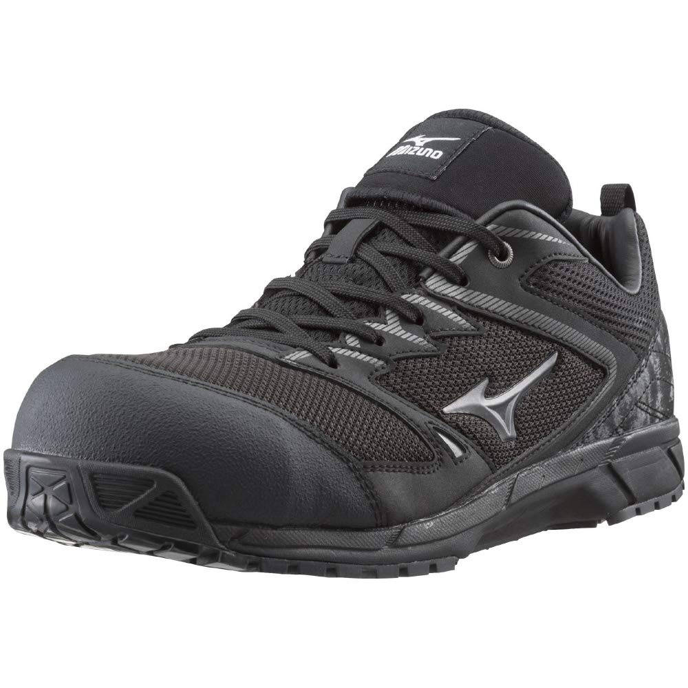 Mizuno VS Lightweight Safety Shoes with JSAA Standard Work Black X Size 27 3E All-Mighty Laces, Mesh, Standard, (Type A), Silver, Cm,