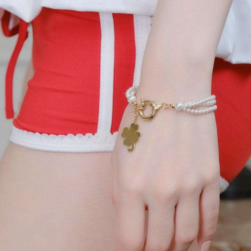 

reve clover pearl bracelet Silver (17.5cm)