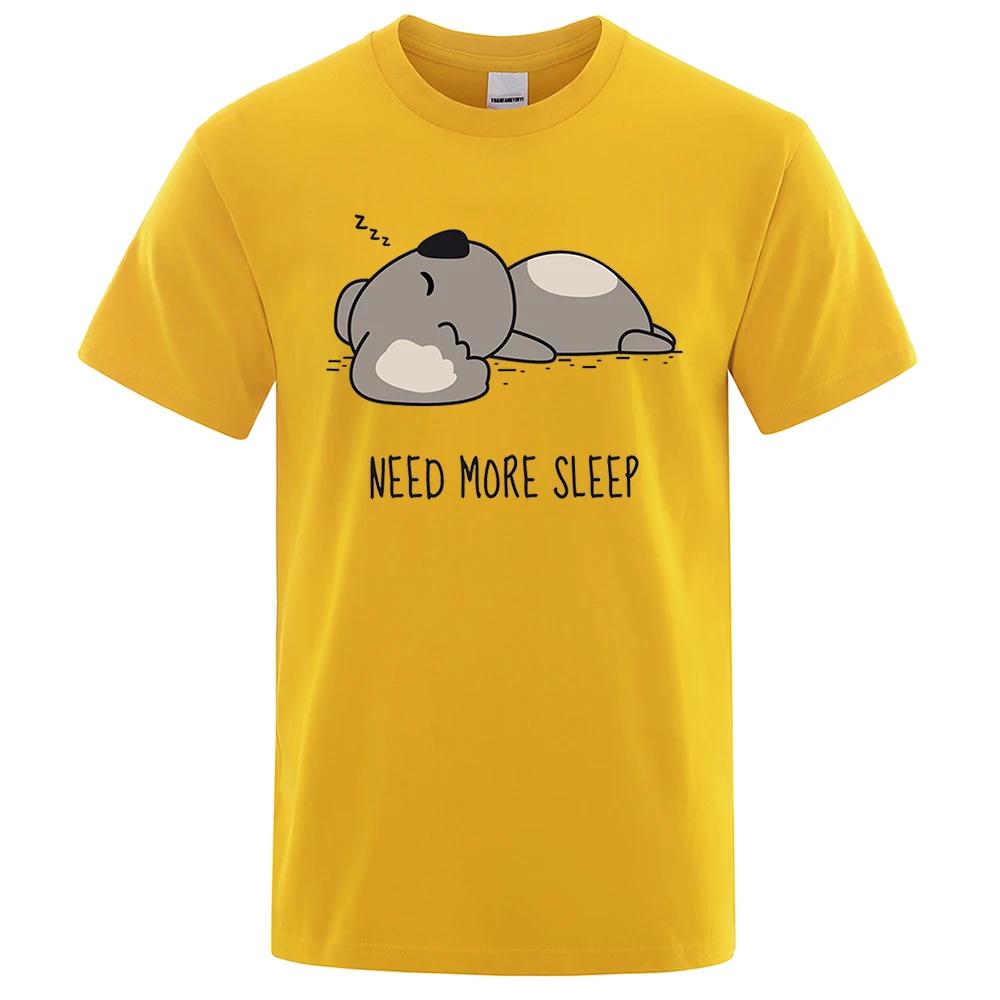 Need More Sleep Cartoons Bear Tshirt Street T-Shirts Hip Hop Unisex Tops Fashion Cotton Clothes Casual Breathable T Shirt