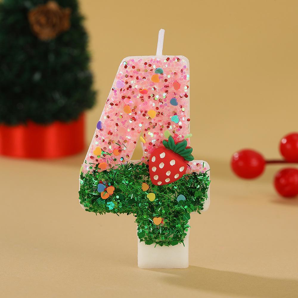 Strawberry-Shaped Birthday Cake Candles: Cute & Creative Number Decorations for Parties