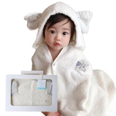 [KON-TEX] Fluffy Gift Box Set 55508-90 Hooded Bath Towel, Imabari Towel Brand Certified Product (Gray) Baby Blanket, Kids Towel, Bath Towel, Pool