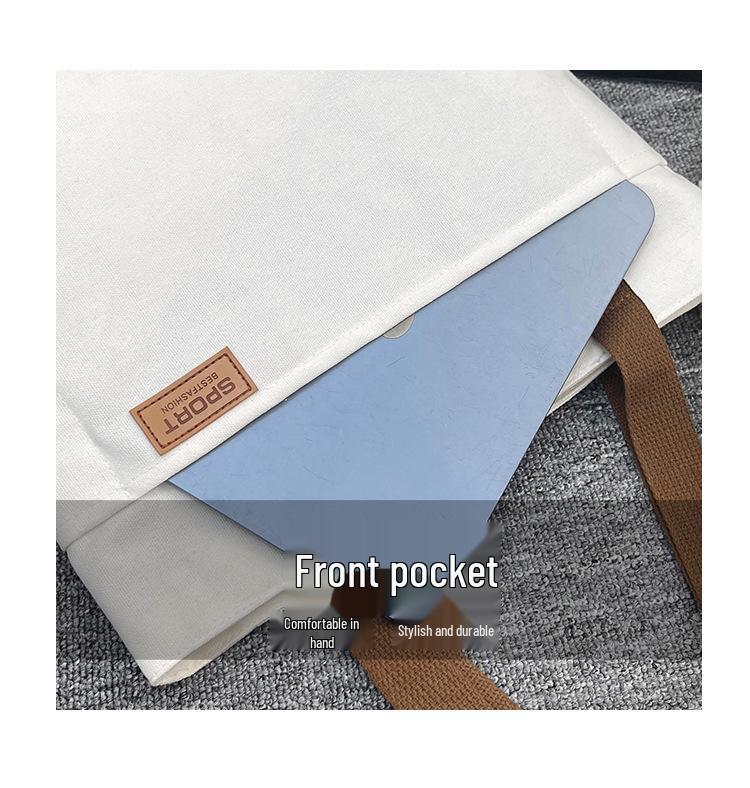 Women's Versatile Canvas Tote - Lightweight, Large Capacity, Single Shoulder or Handheld Bag for Students and Commuters.