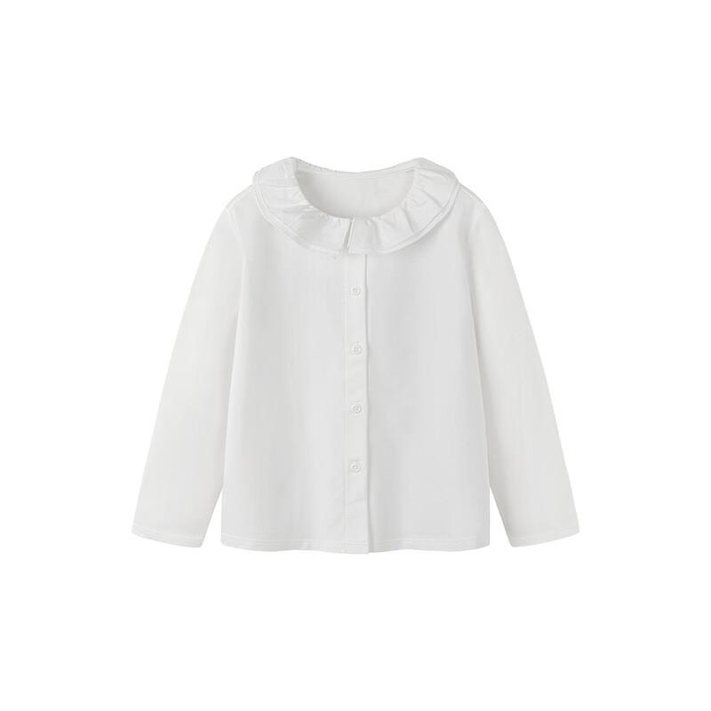 Minibala Girls' Ruffle Collar Long-Sleeve Shirt
