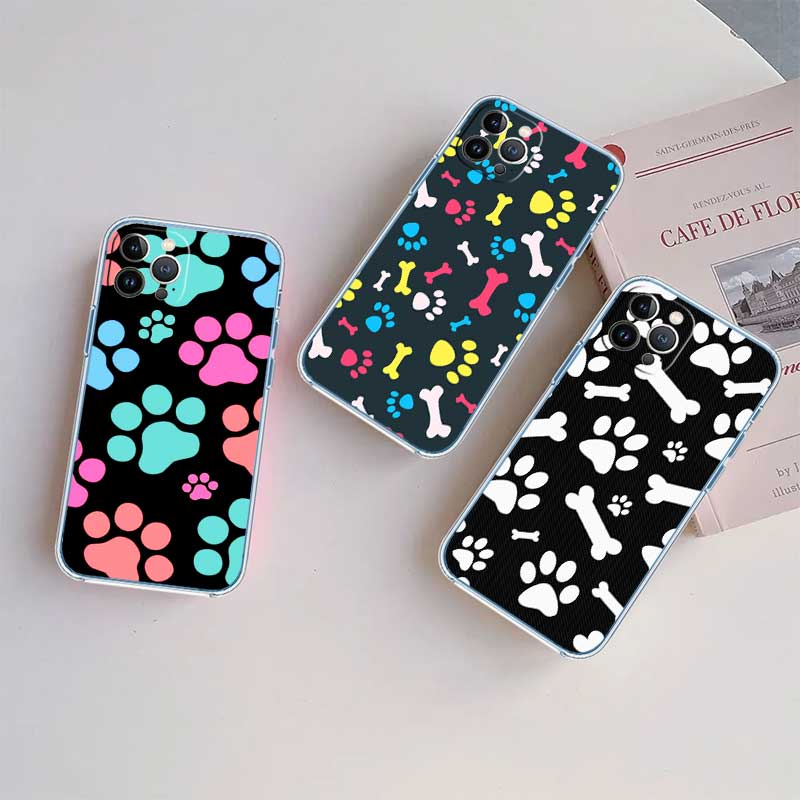NH19 dog footprint Paw Phone Case for Motorola Moto G10 G20 G30 G31 G32 G34 G35 G41 G42 G50 G51 G52 G55 G60 G60S G62 G71 G72 G75
