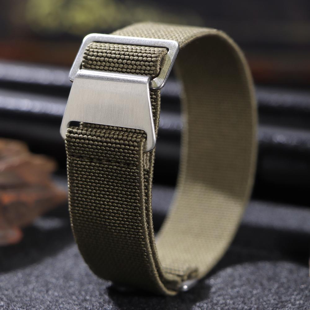 18mm 20mm 22mm Nylon Watchband for Seiko Army Military Woven Elastic Straps for French Troops Parachute Bag Men Women Sport Band
