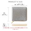 Chrome-tanned Italian cowhide leather wallet, round bifold wallet with zipper closure, compact design, glitter gray finish.