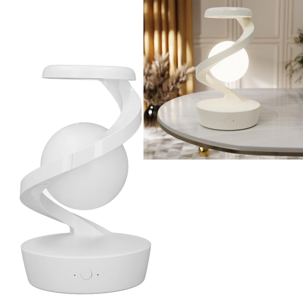 Modern Spiral Bedside Lamp Innovative 3D Visual Levitation   LED Table Lamp for Bedroom Living Room