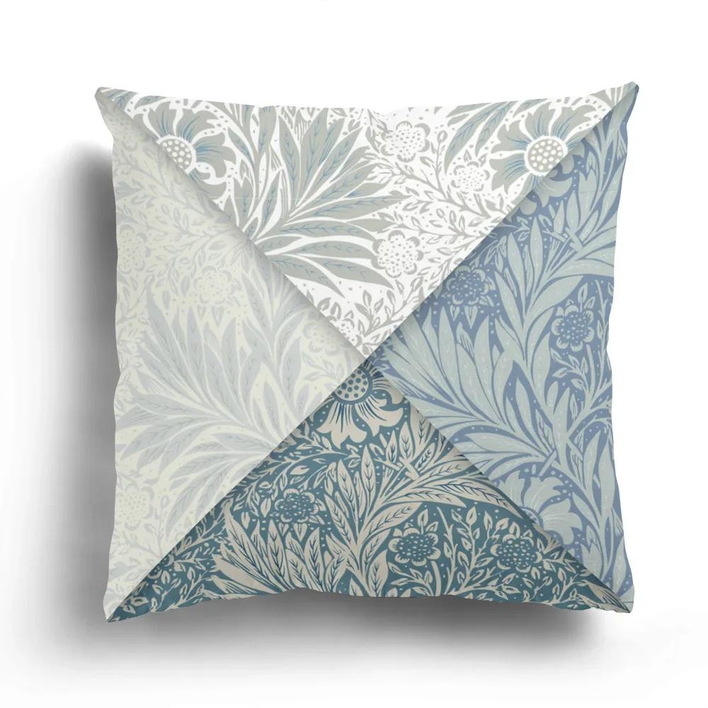 

Короткая плюшевая наволочка в европейском стиле с цветами и травой, семейный чехол для диванной подушки 12x12Inch