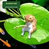 1 Set Home Desktop Decoration Realistic Cats And Leaf Ladybird Resins Figurines Fishtank Accessories Unique Birthday Gifts