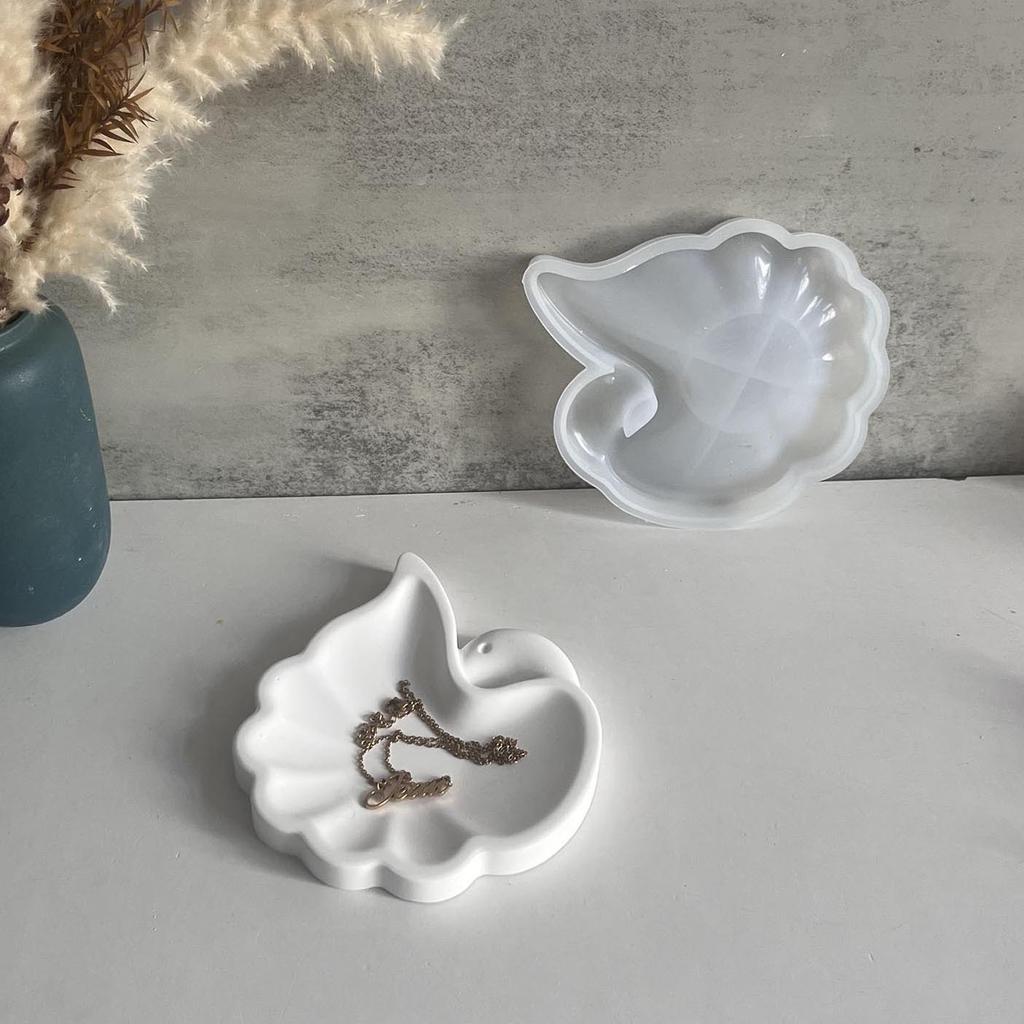 Swan Tray Coaster Casting Clay Silicone Molds DIY Cygnus Feather Jewelry Display Plate Gypsum Plaster Mould Organizer Resin Mold