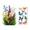 Decorative Window Decal Sun Catcher Static Film, Flower Butterfly Self-Adhesive Glass Sticker, Anti-Glare Tint Removable Privacy Cling for Home Office