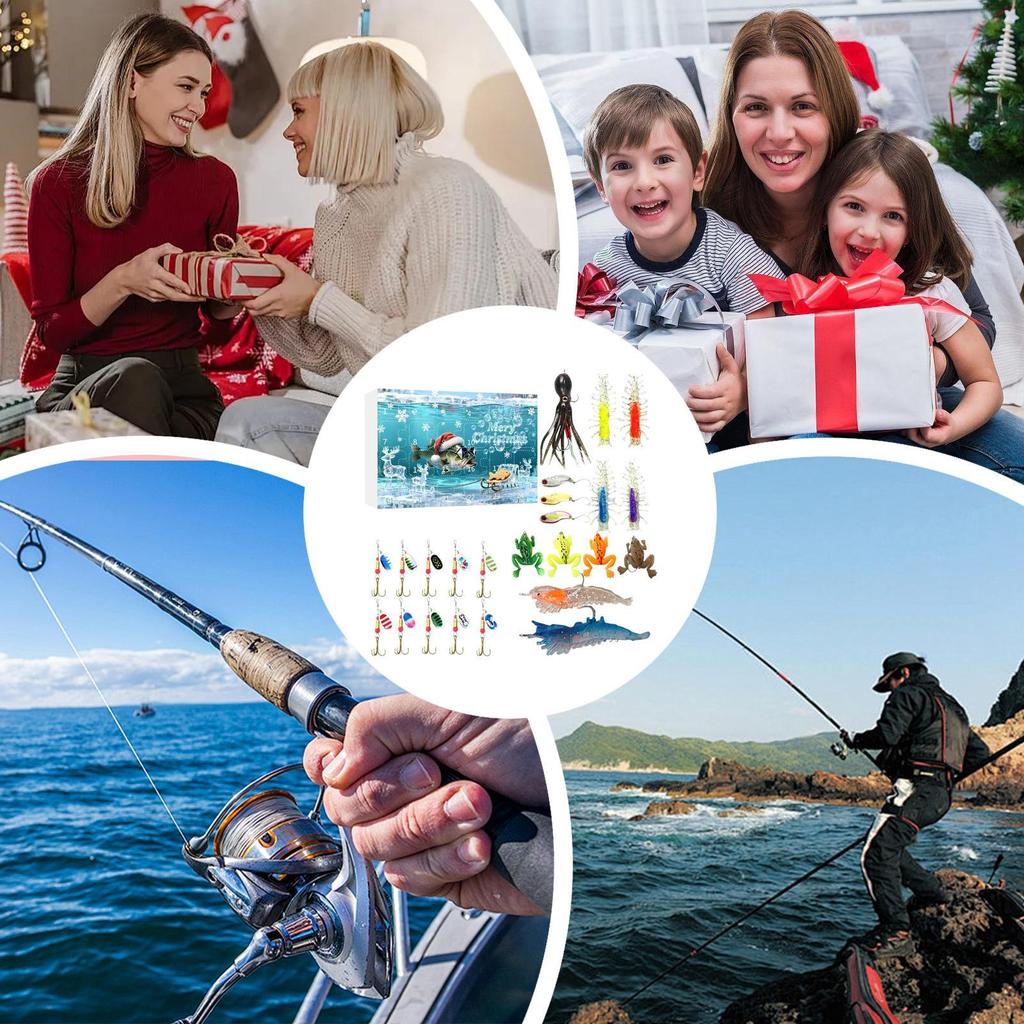 2026 Christmas Count Down Calendar 24-Day Freshwater Countdown Calendar Fishing Lures For Fisherman Friends Men Teens Adults
