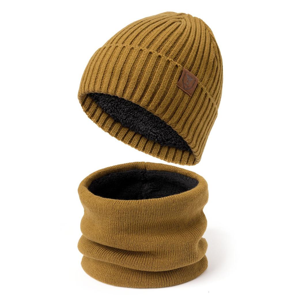 Hats for Women's New Style Knitted Hats for Men's Big Head Circumference Warm Plush Hats for Students Solid Color Cold Proof Melon Skin Hats