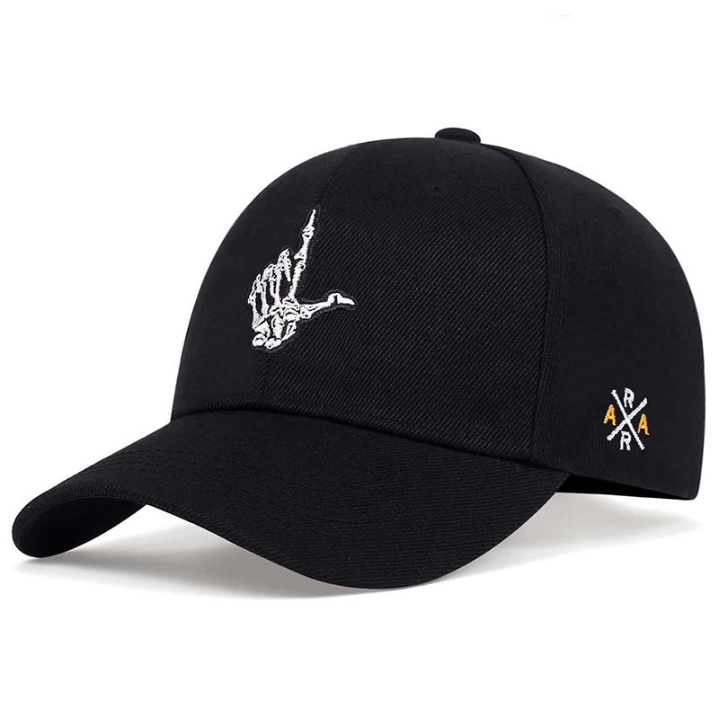 Unisex Skeleton Fingers Embroidery Baseball Caps Spring Autumn Outdoor Adjustable Casual Hats Sunscreen Hat