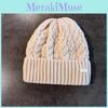 Knit Simple Hat With Embroidered Letters Warm Solid Color For Casual Wear