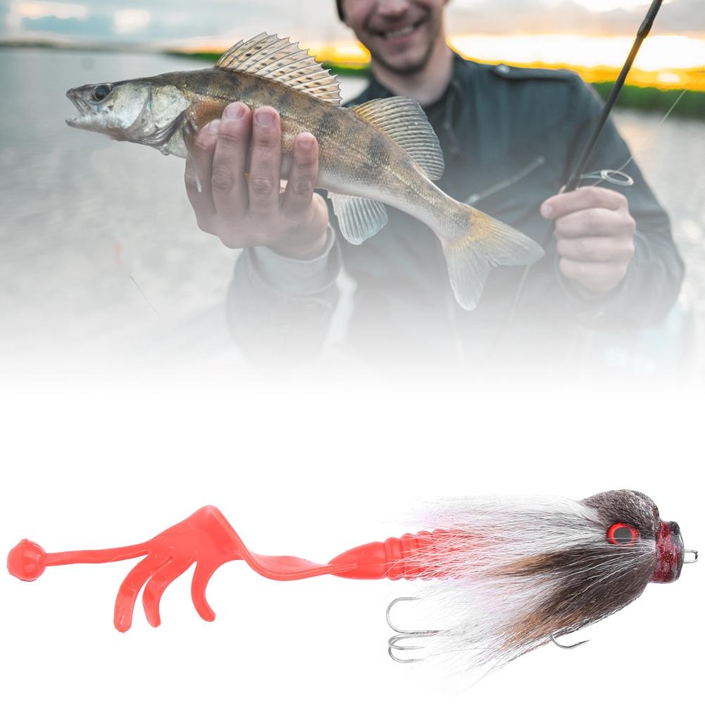 Simulation Mouse Shape Resin Fishing Lure Soft Bait Tackle with Dual Treble Hookwhite