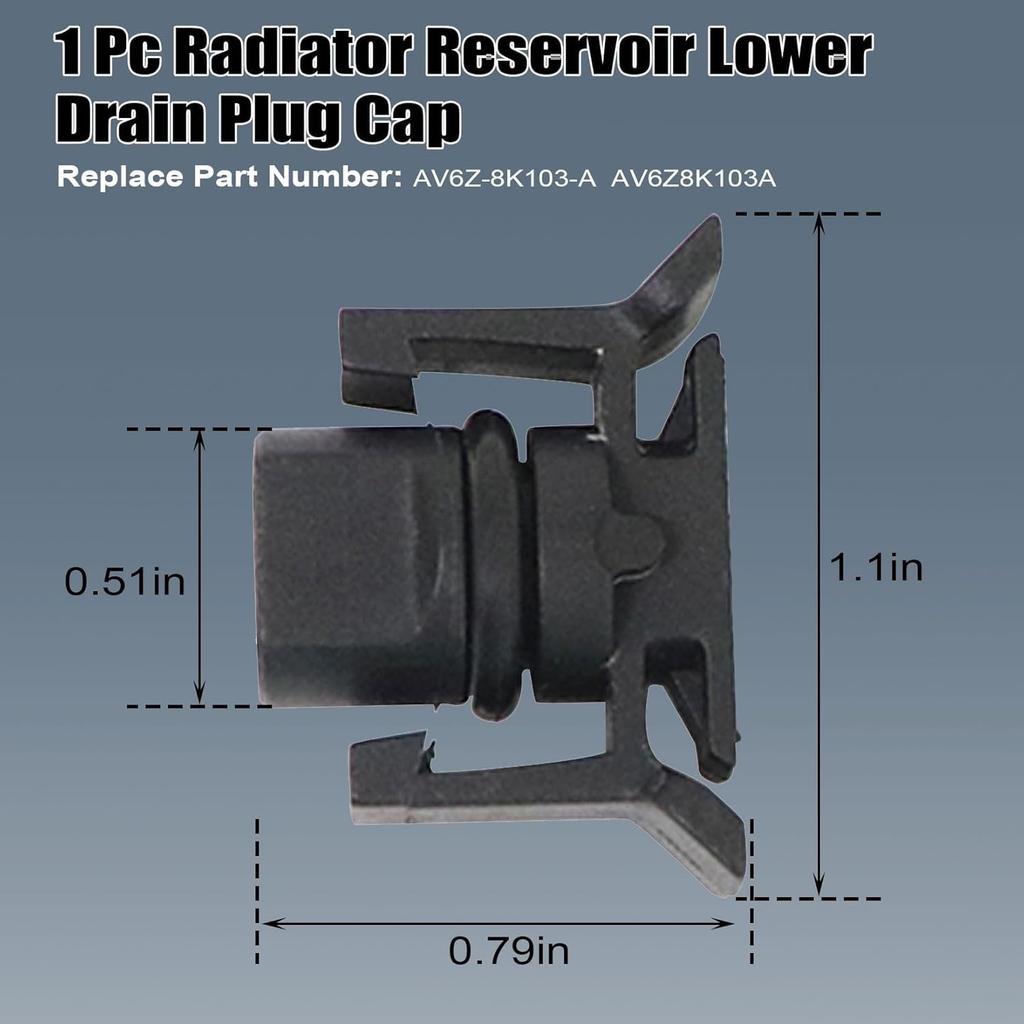 Radiator Reservoir Drain Cap Compatible With Ford Focus 2012-2018 fit for Transit Connect 2014-2016 fit for Fiesta 2014-2019 AV6Z-8K103-A Water Tank