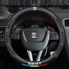 Djbf10 Car Steering Wheel Cover Napa Leather Steering-Wheel Cover For Leon Ibiza Alhambra Exeo Altea Arona Mii IBL Car Accessories