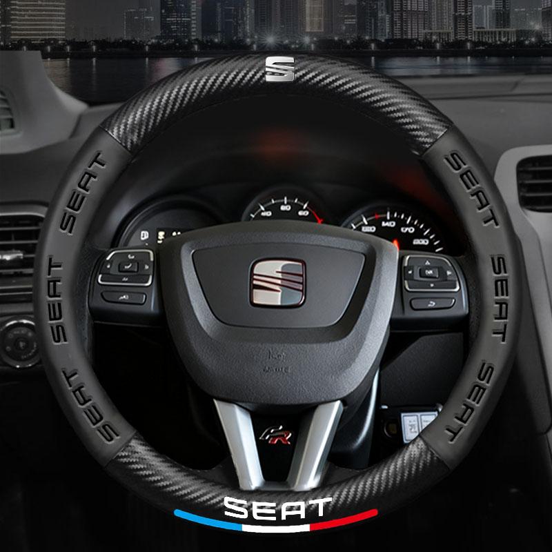 Car Steering Wheel Cover Leather Protective Cover For Seat Leon 5f Ibiza 6l 6j Leon 1p Cushion Altea Xl Leon Mk Car Accessories