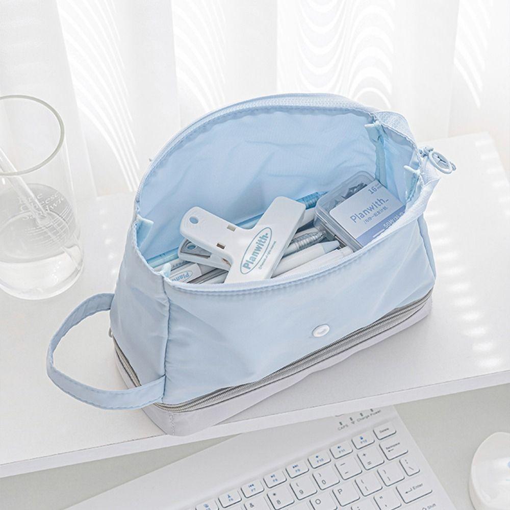 Desktop Organizer Stationery Bag Large Capacity Pencil Bag Fashion   School