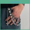 Pearl Cross Hip Hop Belt Chain With Double Loops For Summer Streetwear Style