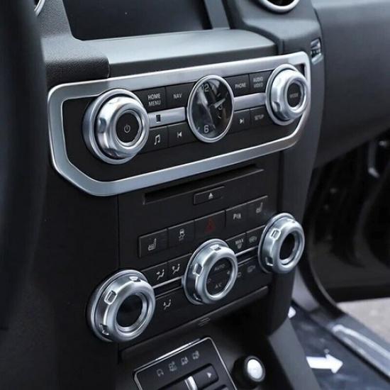 ABS Volume Knobs A/C Switch Control Sticker Trim For Land Rover LR4 Freelander 2