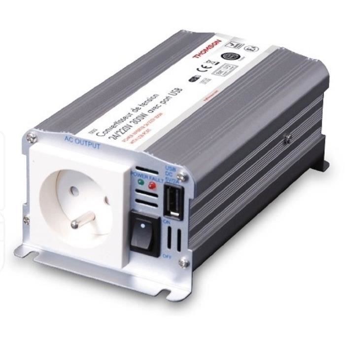 Convertisseur De Tension - THOMSON - 24/220 V - 300 W - Avec Prise USB