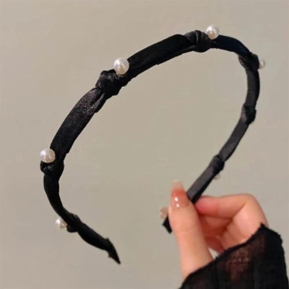 Women s Lovely Pearl Simple Unique Hairband A14831_Black FREE