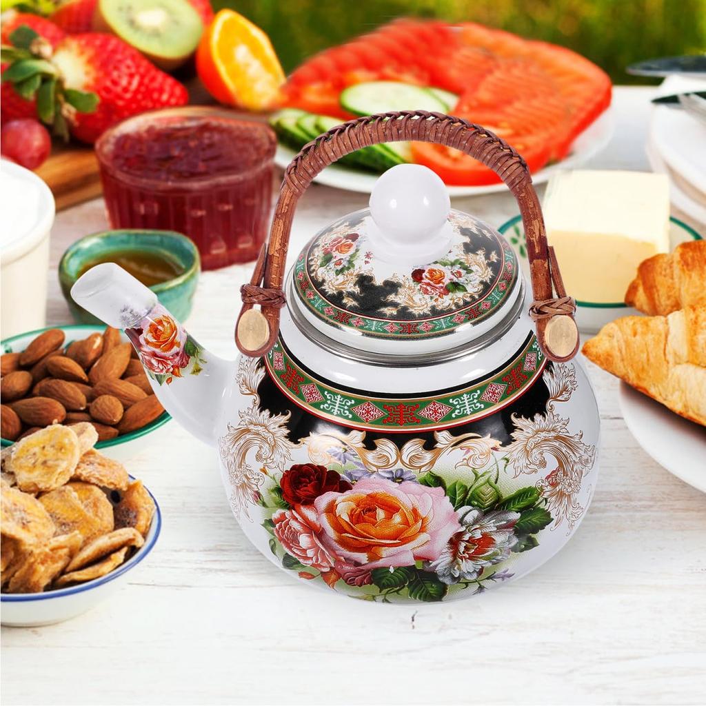 GRADENEVE Rattan U-Shaped Kettle Handle, Replacement Grip for Ceramic Teapots, Fits 13cm Teapots, Brown, Made in China