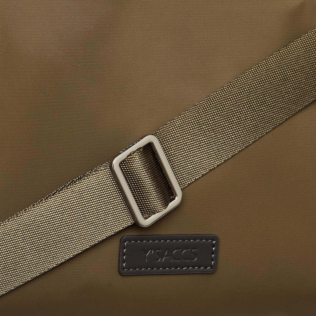 Tasche aus recyceltem Nylon x recyceltem, ordentlichem Khaki [Isaac], Leder, Tragetasche, S, Damen, (86)