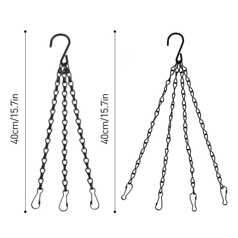 1pc 40cm Garden Basket Hanging Metal Chains Flower Planter Pots Holder 3/4 Point Plant Hanger Home Garden Tools