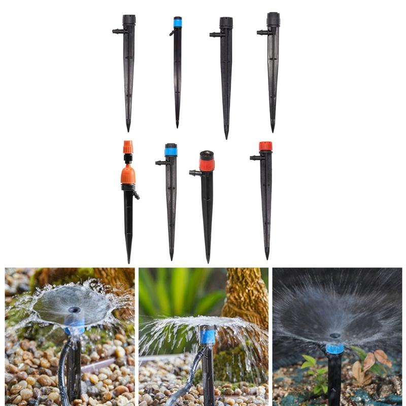 100Pieces Drip Emitters for Drip Irrigation Tubing Adjustable 360 Degree Drippers Arrow Stake Garden Irrigation Drippers