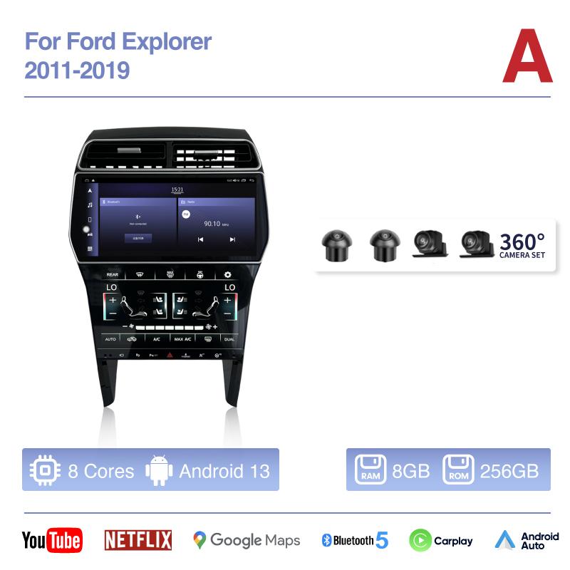 12.3" For Ford Explorer 2011-2019 Car Multimedia Video Player GPS Navigation Radio Android13 8+256G 8Core CarPlay 4G AC Screen