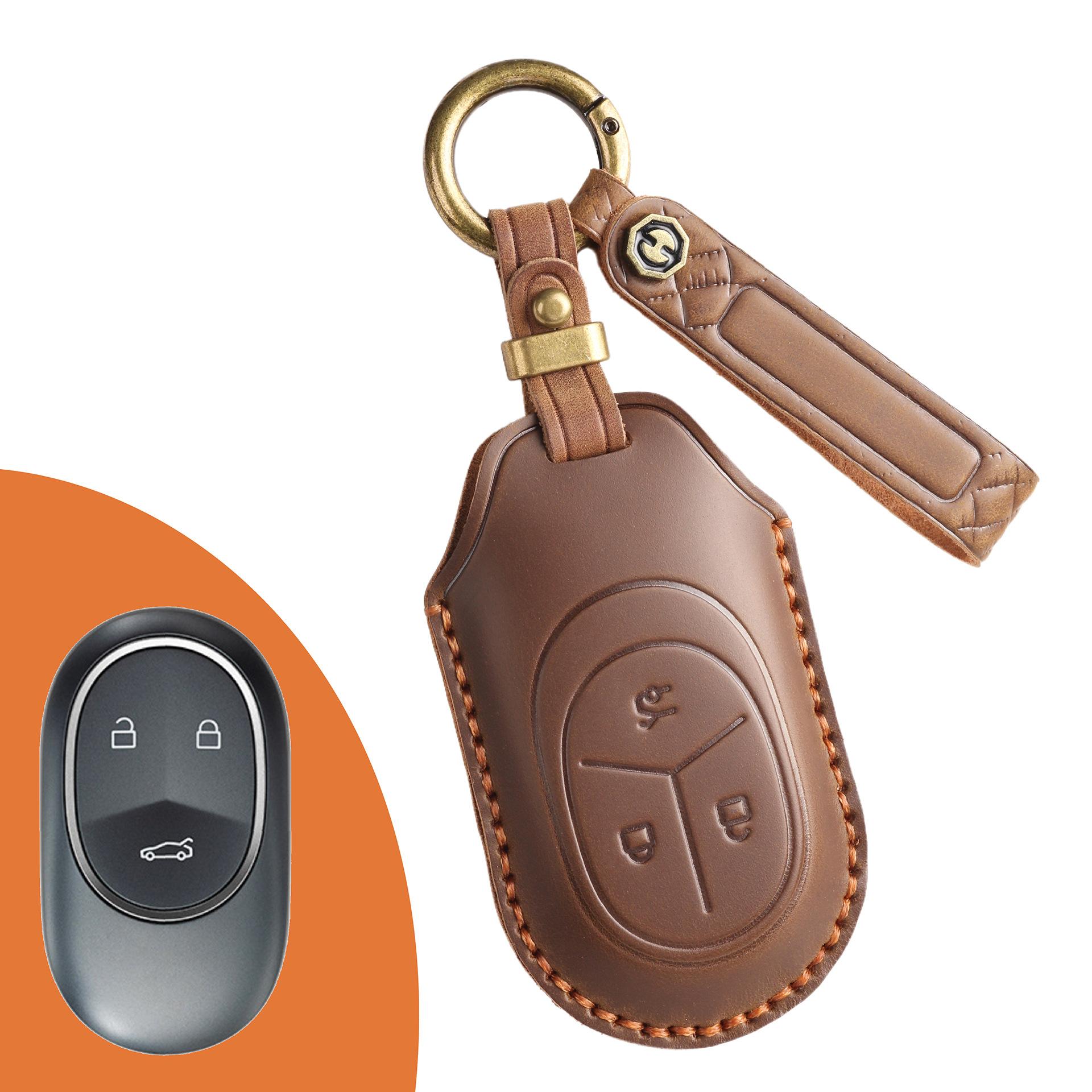 

New retro car key protective case for NIO ET7 new ET5 key bag handmade leather buckle