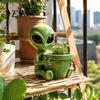 Whimsical Balcony Flower Pots Funny Alien Planter, Resin Pot, Decorative Plant Durable Succulents Planter Pot for Succulents, Cactus, Sci-fi