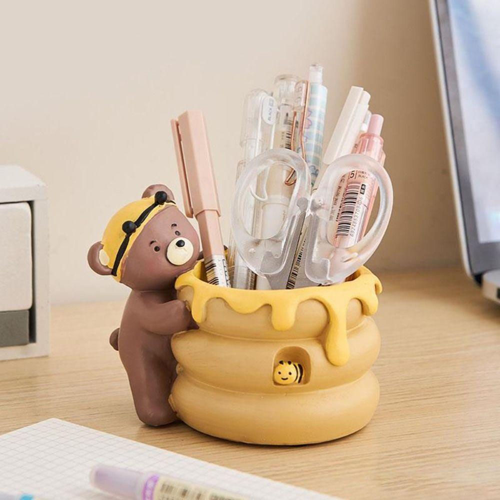 Gardening Multifunctional Pen Holder Cartoon Animal Ornaments Makeup Brush Holder  Home Decor