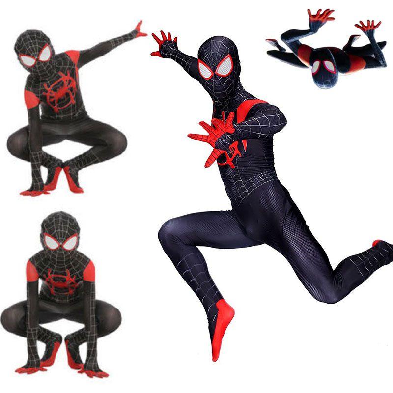 Spider Into The Spider-verse Lycra Spandex Kids Adult Costume With Exquisite Detail