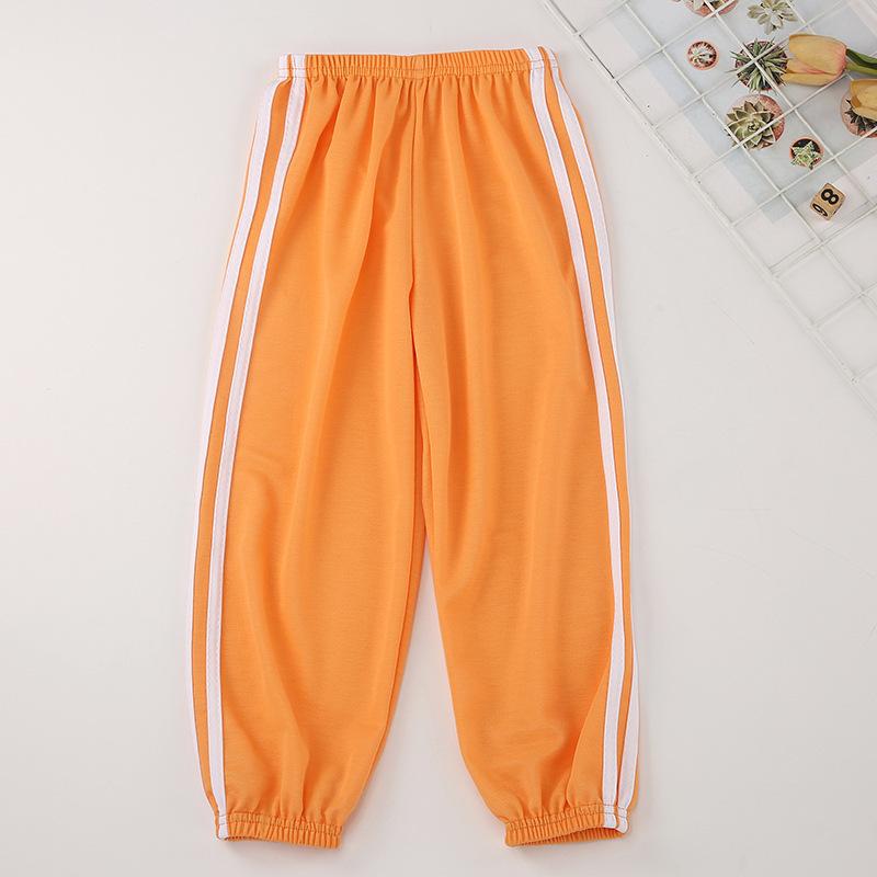 Children's Summer Solid Color Basic Sports Pants Boys Casual Joker Elastic Waist Girl Sweet and Lovely Mosquito Pants