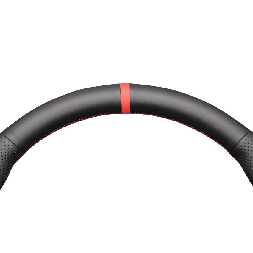 Svart Fauxläder Handstygn Halkfritt Bilrattöverdrag Fläta för Toyota Corolla Yaris Verso sportivo ZZE123 1999-2005