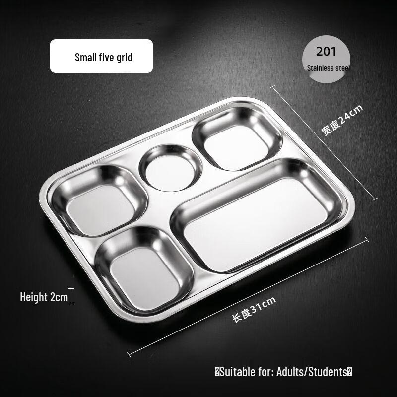 Stainless Steel Divided Lunch Tray