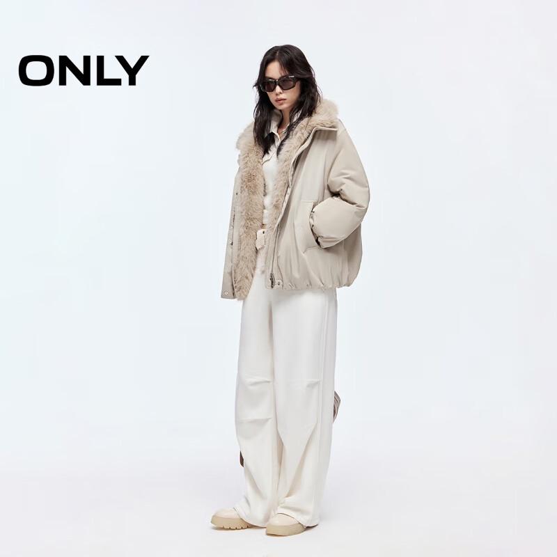 ONLY Women's Detachable Fur Collar Down Jacket