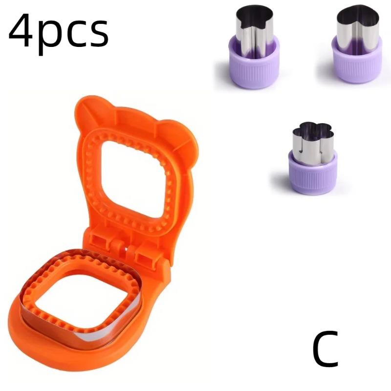 Sandwich Cutter and Sealer with Plastic Handles Ideal for DIY Bread Fruit Vegetable Cutting and Embossing Moulds Kitchen Gadget