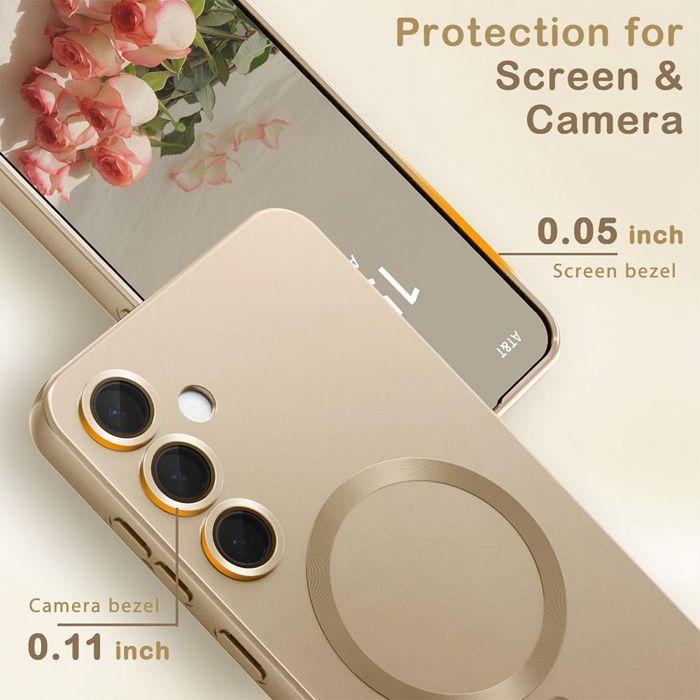 Coque de Protection - BOOLING - Samsung Galaxy A17 5G/4G - Silicone avec Anneau Magnétique Doré - 2 Vitres