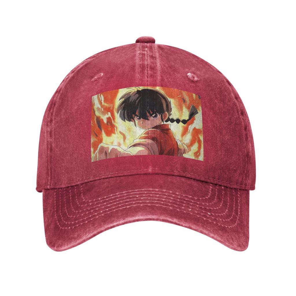 Ranma ? Saotome Pig Girls Washed Denim Cap Casual Baseball Caps Adjustable Hat Summer Unisex Baseball Hats