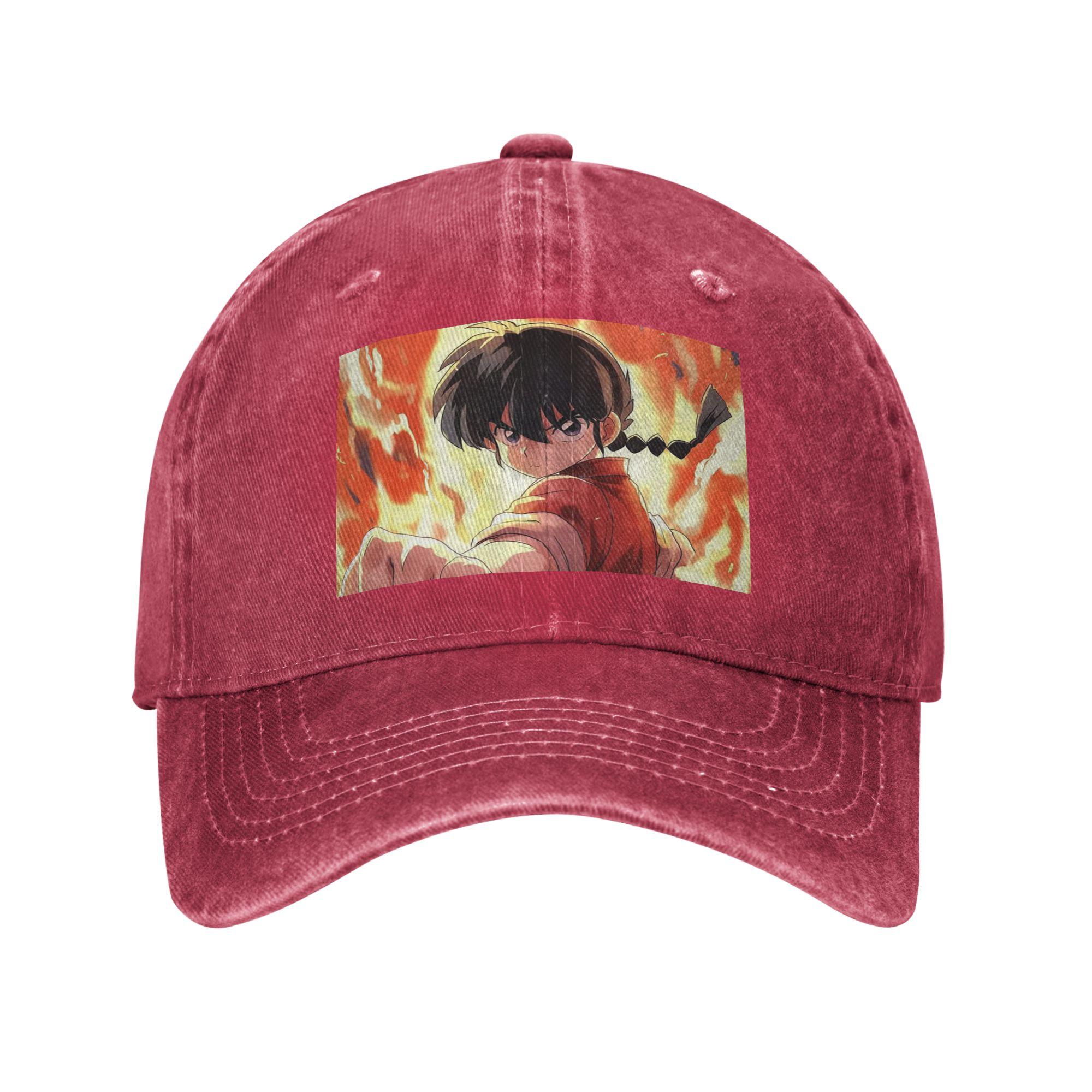 

Ranma  Saotome Pig Girls Washed Denim Cap Casual Baseball Caps Adjustable Hat Summer Unisex Baseball Hats One Size
