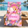 Custom Name Princess Garden Stylish Digital Printing Beach Towel Quick‑Drying Absorbent Blanket for Beach Pool Gym Travel