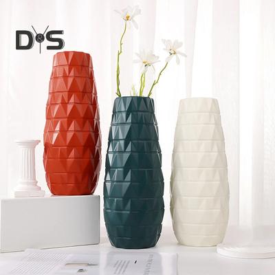 Blumenvase aus Kunststoff für drinnen und draußen, moderner Halter für echte getrocknete Blumen, Behälter für Blumenarrangements, Wohnzimmer, Schlafzimmer, Tischdekoration