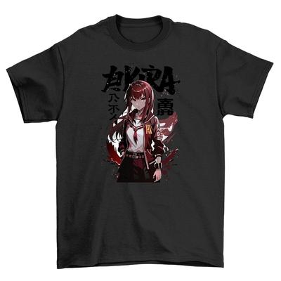Kira Anime-Mädchen T-Shirt - Rote Haare, Schwert und Sass! Lustiges Unisex-Druckdesign.