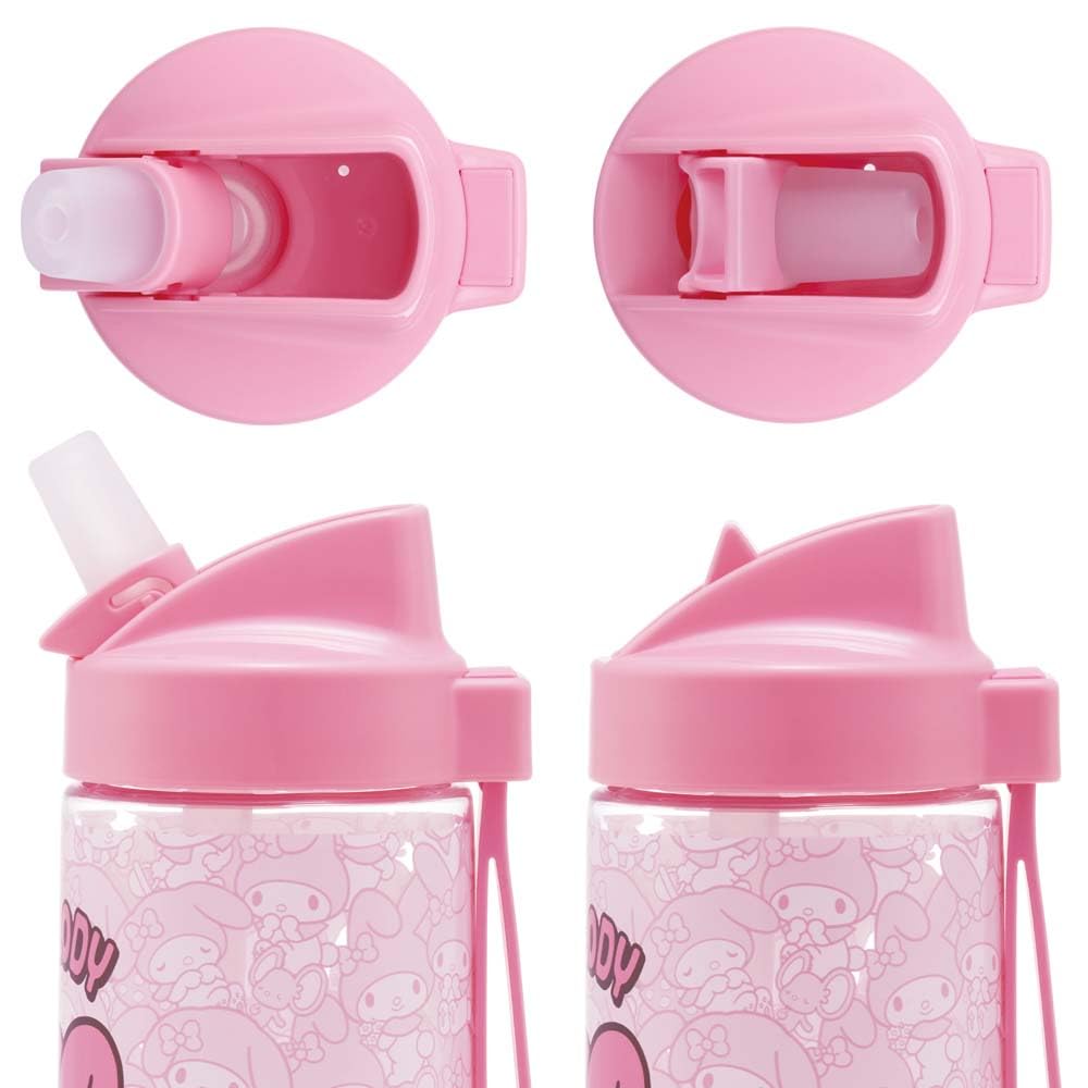 Skater Straw Bottle, 500ml Spout-Type Straw Water Bottle, Plastic, Clear, for Kids, Sanrio, My Melody, PSTB5-A