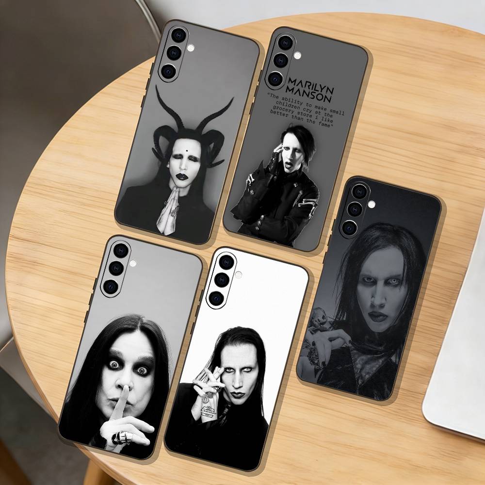 Marilyn s-Singer Manson Phone Case For Samsung Galaxy A73,A72,A71,A70,A53,A52,A51,Others Soft Black Cover